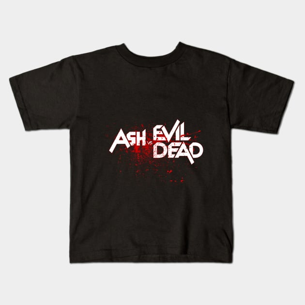 Ash vs Evil Dead --- splatter title Kids T-Shirt by teeesome